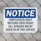 Signmission Employees Only Beyond This Point All Others OSHA Notice Sign, Plastic, 10in W x 7in L, 2PK OS-2PACK-NS-P-710-L-11986 - alternate 4